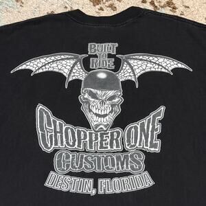 Vintage Chopper One Customs Skull Shirt Large West Coast Choppers Style Y2K